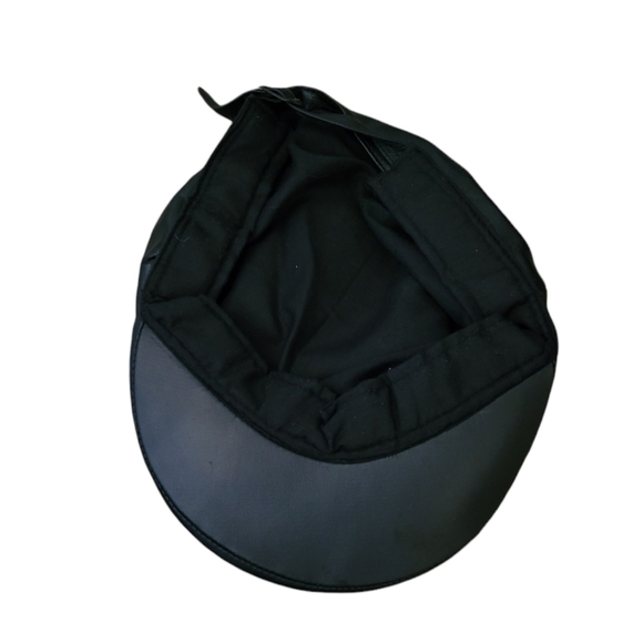 Vintage - Black Leather Moto Cap with Silver Studs - Picture 4 of 4